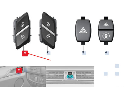 NEW BMW X3 F25 LEFT CENTRAL LOCKING SWITCH 61316801353 6801353 ORIGINAL