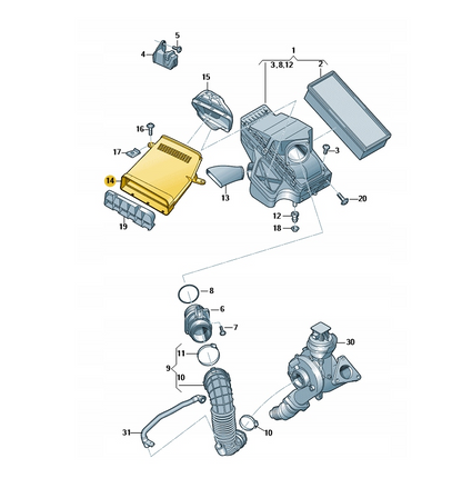 NEW AUDI A4 B8 AIR INTAKE TUBE 8K0129617C ORIGINAL