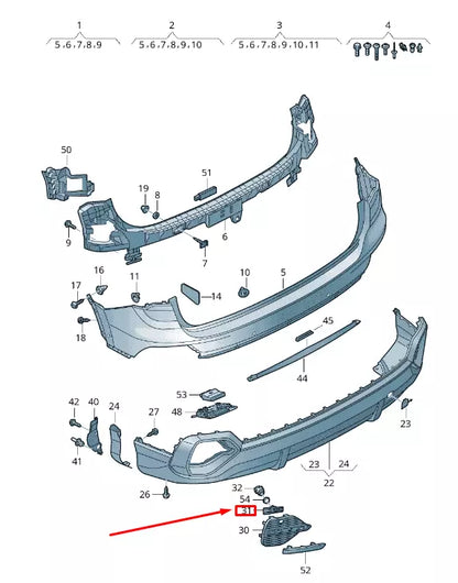 NEW AUDI Q3 F3 REAR RIGHT BUMPER ULTRASOUND SENSOR SUPPORT 83F919290