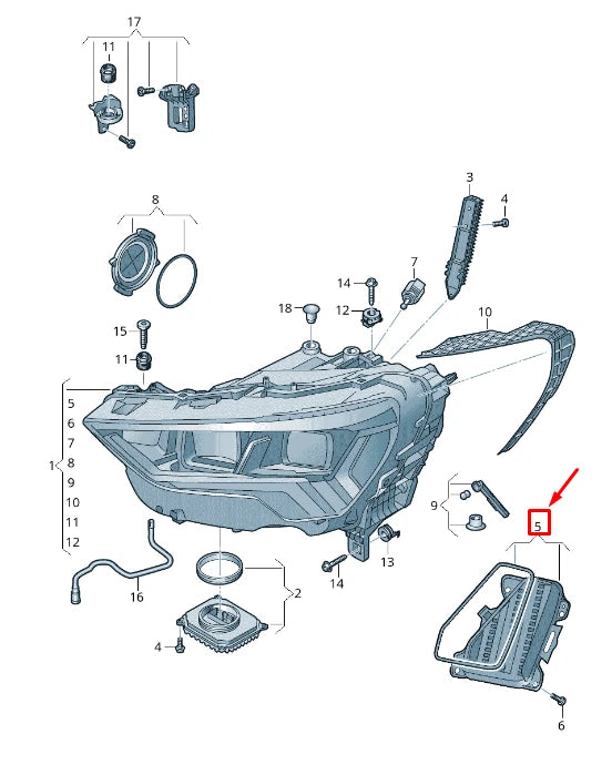 NEW AUDI Q3 F3 LEFT HEADLIGHT COVER CAP 83A941159