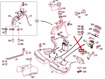 NEW MERCEDES-BENZ C W203 FUEL FILTER BRACKET A2034770041 ORIGINAL
