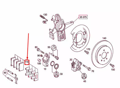 NEW MERCEDES-BENZ ML W163 REAR WHEEL BRAKE PAD KIT A1634200420 ORIGINAL