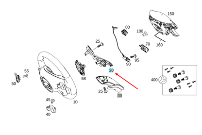 NEW MERCEDES-BENZ CLA C117 STEERING WHEEL COVER TRIM A09946428139107 ORIGINAL