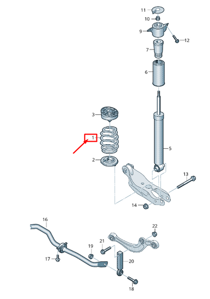 new audi a5 f5 rear coil spring 8w0511115ee original