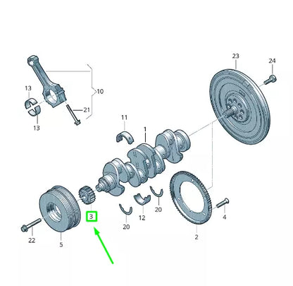 NEW VOLKSWAGEN ARTEON 3H7 CRANKSHAFT CHAIN SPROCKET 06K105209D