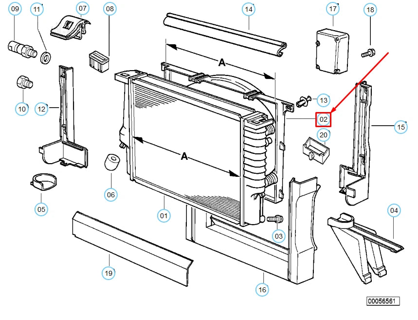 NEW BMW 5 E34 RADIATOR FAN SHROUD 545MM 17111723657 1723657 ORIGINAL
