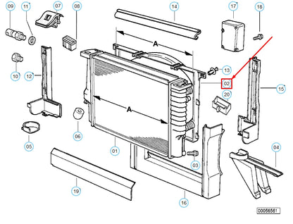 NEW BMW 5 E34 RADIATOR FAN SHROUD 545MM 17111723657 1723657 ORIGINAL