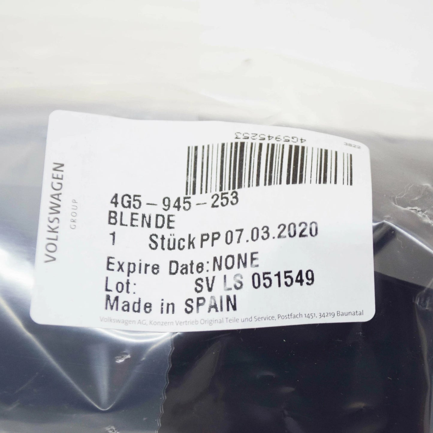 NEW AUDI A6 C7 REAR LEFT TAIL LIGHT TRIM 4G5945253 ORIGINAL