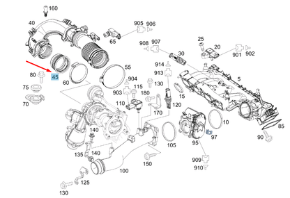 NEW MERCEDES-BENZ A W176 INTAKE MANIFOLD COMPENSATION RING A2700940151 ORIGINAL