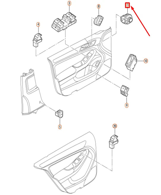 NEW VW JETTA A6 MK6 FRONT MIRROR ADJUSTMENT SWITCH LHD 5C7959565JREH ORIGINAL