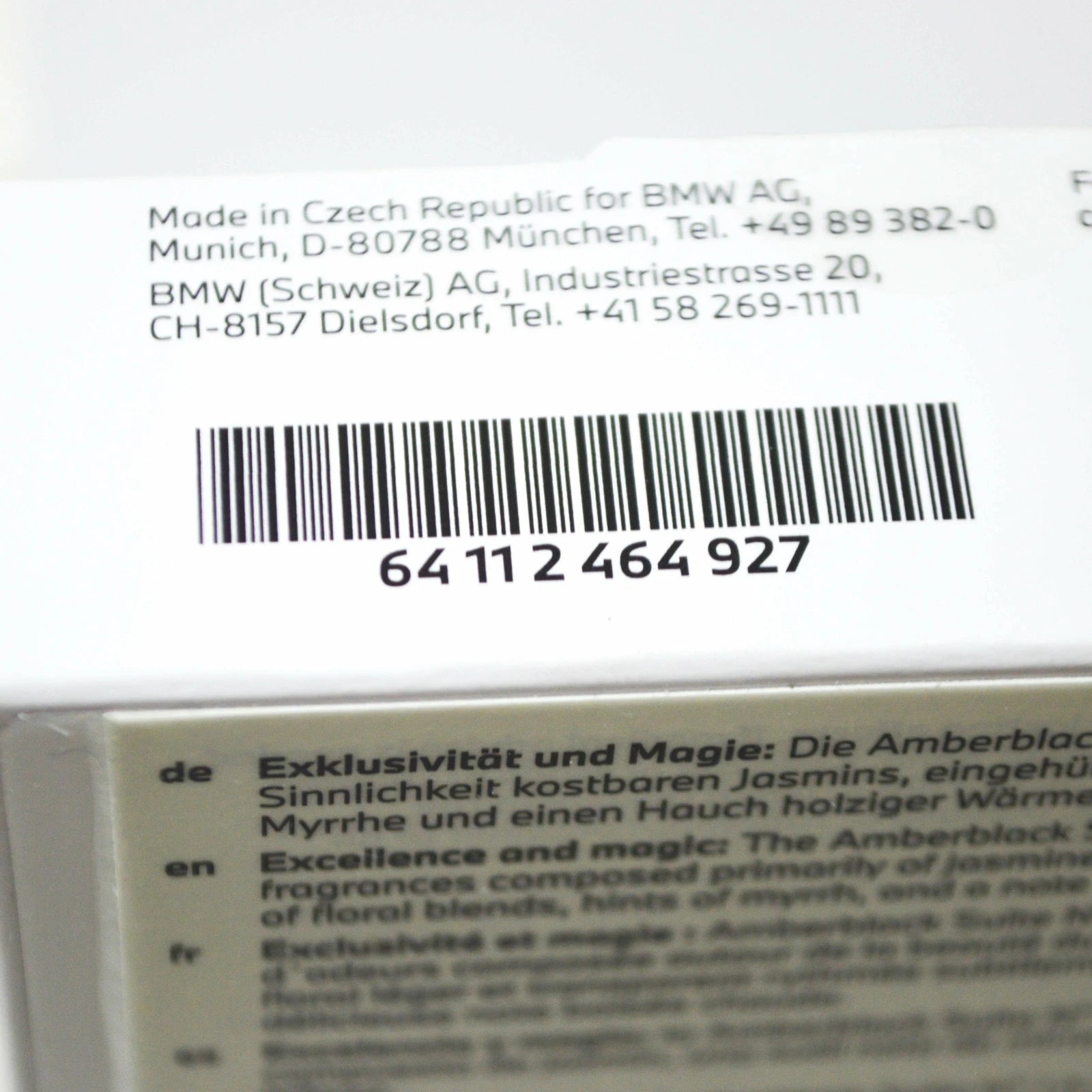 NEW BMW AIR FRESHENER AMBER BLACK REFILL 64112464927 ORIGINAL