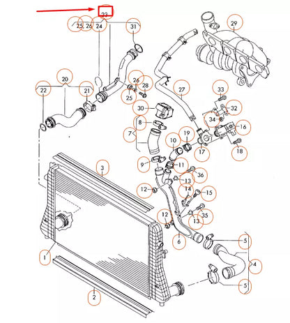 NEW AUDI A3 8P TURBOCHARGER INTERCOOLER PRESSURE PIPE 1K0145762BM