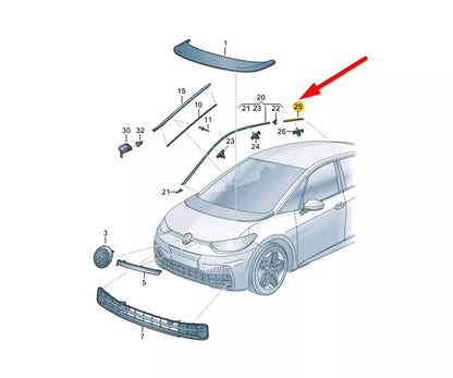 NEW VOLKSWAGEN ID.3 E11 REAR LEFT SIDE ROOF MOLDING 10A853703ATO8 ORIGINAL