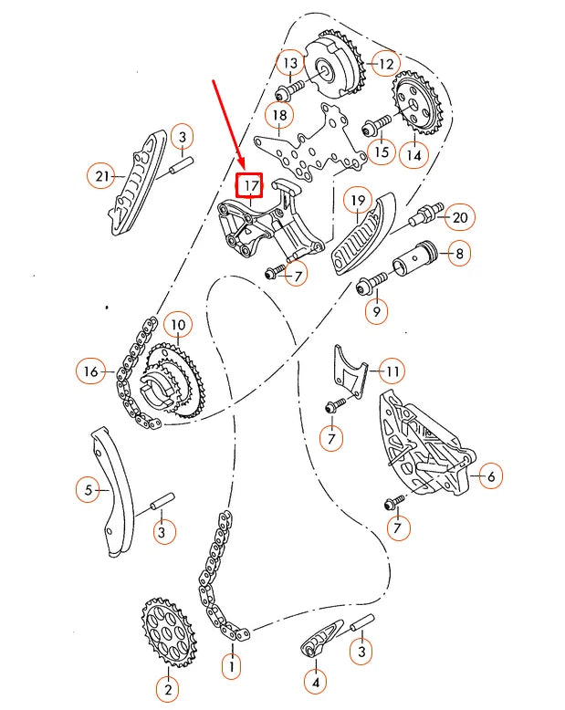 NEW VOLKSWAGEN BEETLE A5 TIMING CHAIN TENSIONIER 07K109217F ORIGINAL