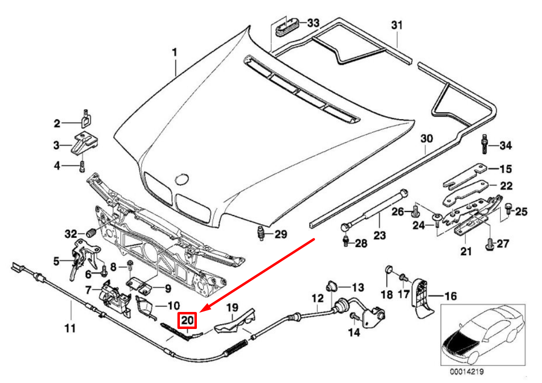 new bmw 7 e38 left bowden cable protective strip 8186899 51238186899 original