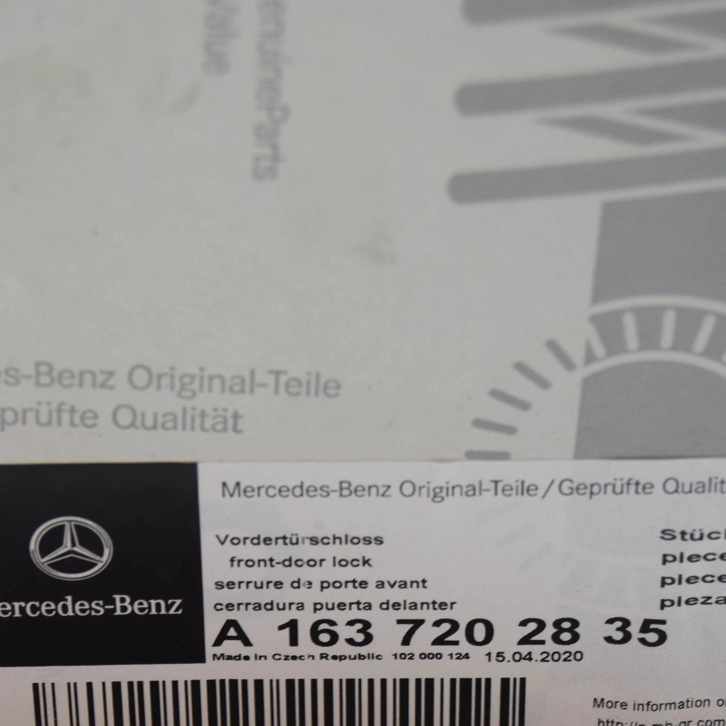 NEW MERCEDES-BENZ ML W163 FRONT RIGHT DOOR LOCK LHD A1637202835 ORIGINAL