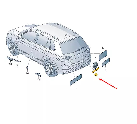 NEW VW TIGUAN AD MK2 REAR EMBLEM BADGE 5NA853687H2ZZ ORIGINAL
