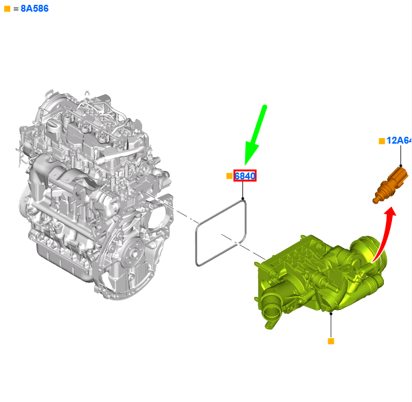 new ford kuga mk3 cx482 thermostat housing gasket jx6q-9k462-aa 2189493 original