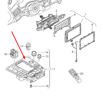 new audi a6 c7 navigation control switch unit rhd 4g2919710g original