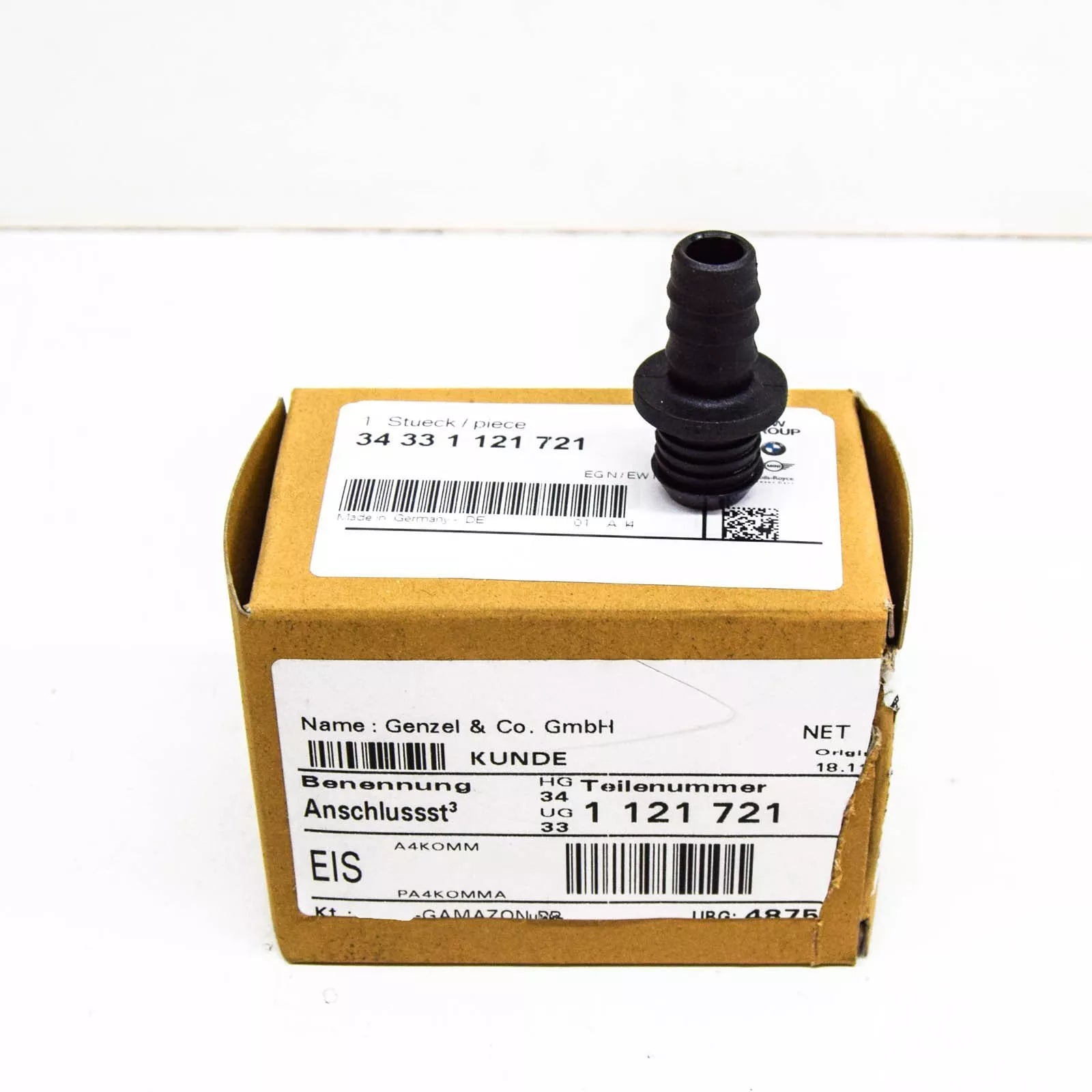 NEW BMW 3 E30 POWER BRAKE UNIT DEPRESSION CONNECTOR STRAIGHT 34331121721