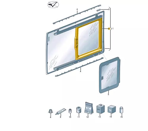 NEW VW TRANSPORTER T6 LEFT SLIDING WINDOW TINTED 7LA847795A 2020 15023062