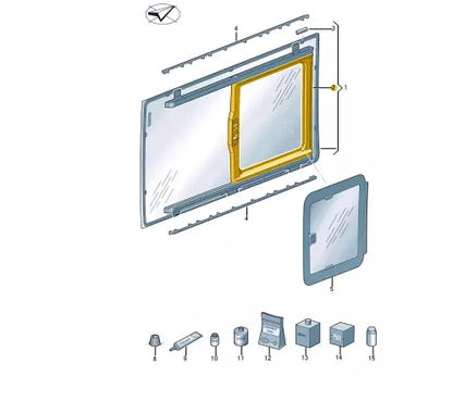 NEW VW TRANSPORTER T6 LEFT SLIDING WINDOW TINTED 7LA847795A 2020 15023062