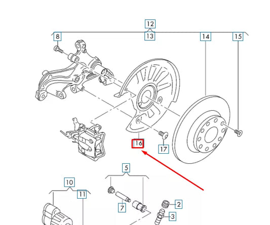 NEW VW PASSAT B8 REAR RIGHT BRAKE DISC PROTECTION COVER PLATE 3Q0615612B