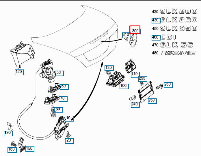 NEW MERCEDES BENZ SLK R172 REAR TRUNK BOOT LID EMBLEM BADGE STAR A1728170016
