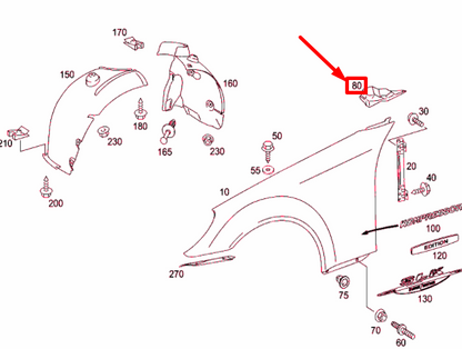 new mb slk r171 front right fender to a-pillar insulation a1718840292 original