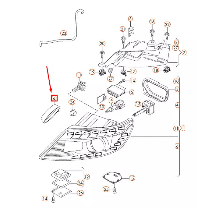 NEW AUDI Q7 4L HEADLIGHT COVER CAP 5M0941607B ORIGINAL