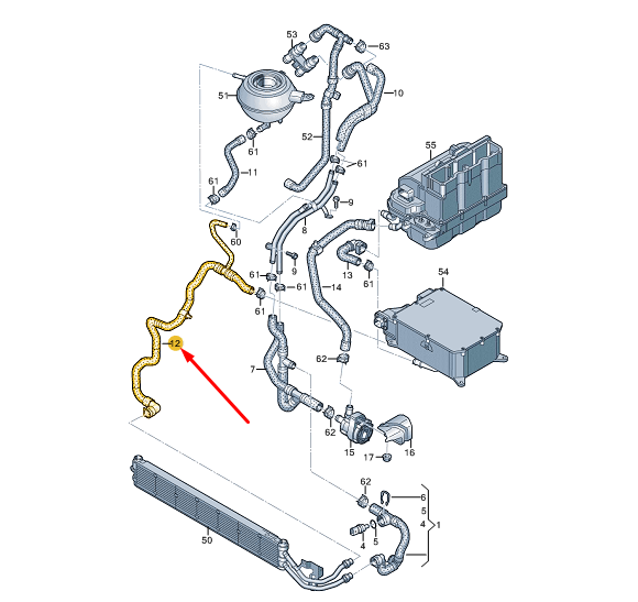 new cupra formentor coolant hose 5wa121053b original
