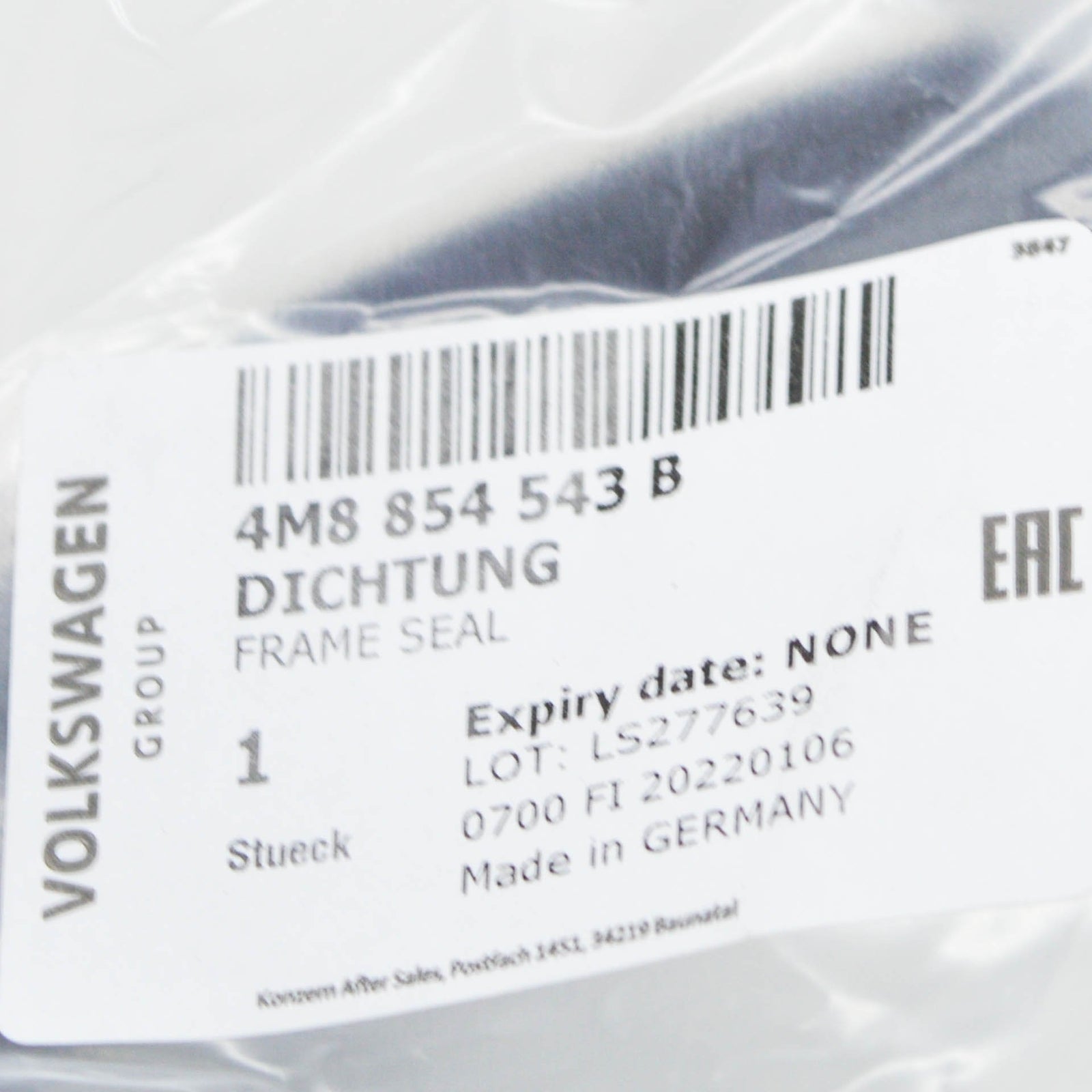 NEW AUDI Q8 RSQ8 4MN LEFT ROOF SEAL 4M8854543B ORIGINAL