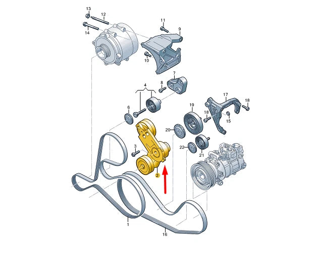 NEW AUDI A6 C8 AVANT ENGINE BELT TENSIONER 06M903133AC ORIGINAL