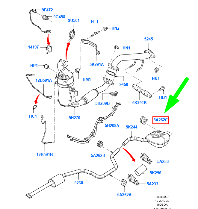 new ford galaxy mk2 exhaust system rubber insulator 1368629 original