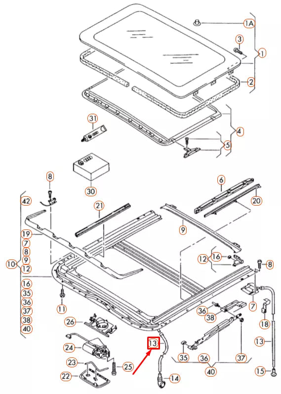 NEW VOLKSWAGEN FOX ROOF FRONT WATER DRAINAGE HOSE 6Q0877231 ORIGINAL
