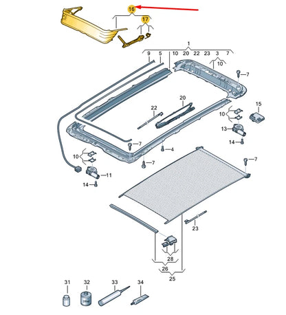 NEW VOLKSWAGEN GOLF MK8 ROOF WIND DEFLECTOR 3G9877651C ORIGINAL