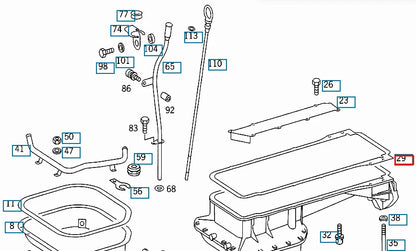 NEW MERCEDES-BENZ E W210 OIL PAN PAPER GASKET A1190140322 ORIGINAL
