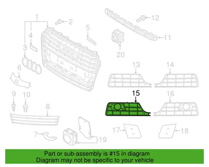 NEW AUDI A7 SPORTBACK 4GF FRONT RIGHT GRILE SATIN BLACK 4G8807648E9B9