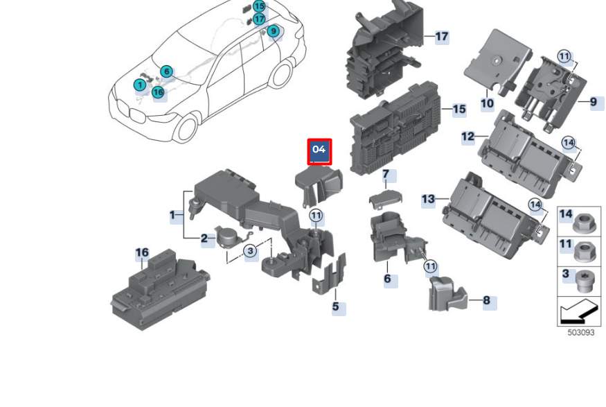 new bmw x6 g06 fuse box cover 61146841568 original