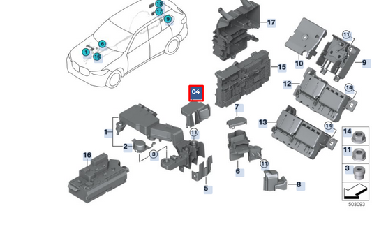 new bmw x6 g06 fuse box cover 61146841568 original