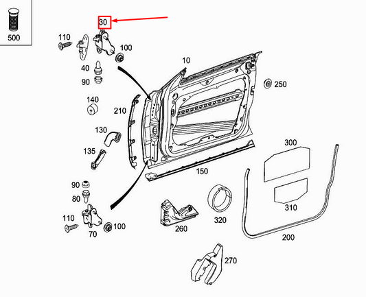 new mercedes-benz cls c218 front right upper door hinge a2187200737 original