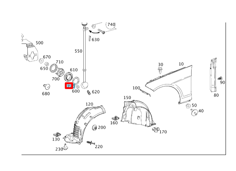 NEW MERCEDES-BENZ E W212 FRONT FENDER OUTER PAD A2208180097 ORIGINAL