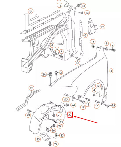 NEW VOLKSWAGEN TOUAREG 7L FRONT RIGHT WHEEL HOUSING LINER 7L6809962M ORIGINAL