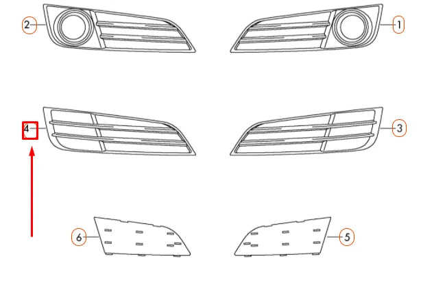 NEW AUDI A8 D4 FRONT BUMPER RIGHT GRILLE 4H0807680MT94