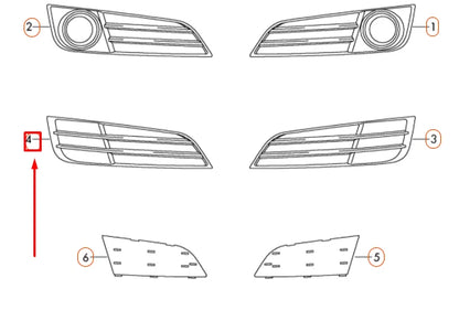 NEW AUDI A8 D4 FRONT BUMPER RIGHT GRILLE 4H0807680MT94