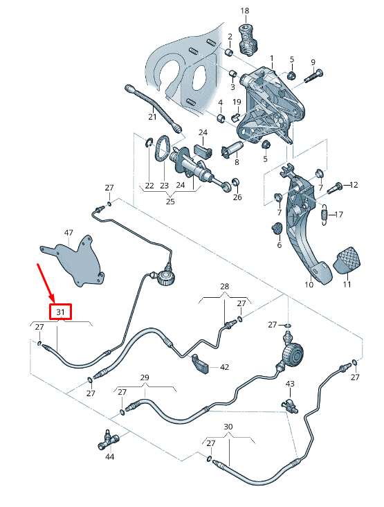 new skoda kodiaq ns clutch pipe rhd 5qc721465n original