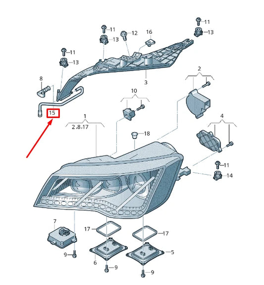 NEW AUDI A7 SPORTBACK 4G FRONT LEFT HEADLIGHT VENT HOSE 4G8941717A