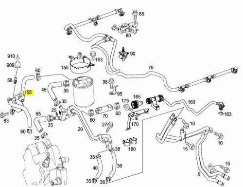 NEW MERCEDES BENZ GL X164 FUEL FILTER TO PUMP HOSE LINE A6420701681 ORIGINAL