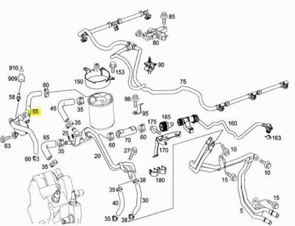 NEW MERCEDES BENZ GL X164 FUEL FILTER TO PUMP HOSE LINE A6420701681 ORIGINAL