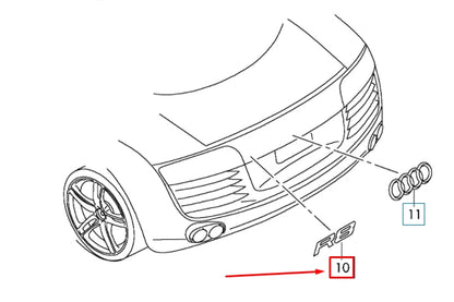 NEW AUDI R8 42 REAR EMBLEM BADGE 420853741CT94